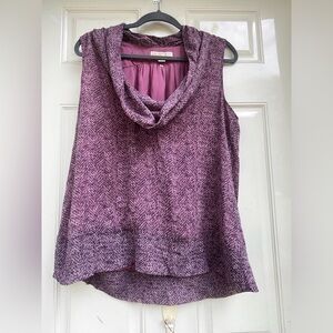 Michael Kors sleeveless cowl neck blouse size medium beautiful purple colors